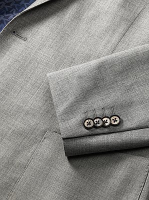 Blazer &agrave; coupe ajust&eacute;e en flanelle de laine m&eacute;lang&eacute;e