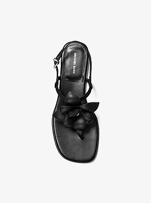 Jacie Floral Embellished Leather T-Strap Sandal