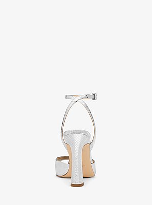 Rosie Metallic Snake Embossed Leather Sandal