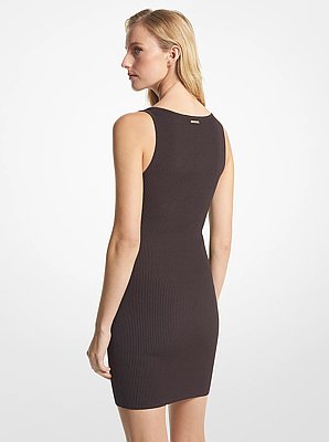 Vestido de tirantes de tejido el&aacute;stico acanalado