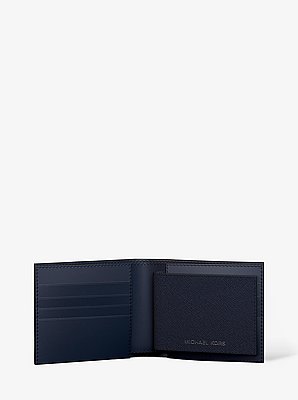 Billetera Cooper de piel saffiano con solapa para documento de identificaci&oacute;n