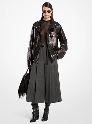 Chaqueta bomber de piel lavada