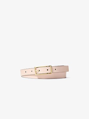 Cintur&oacute;n reversible de piel y lona con estampado de logotipos