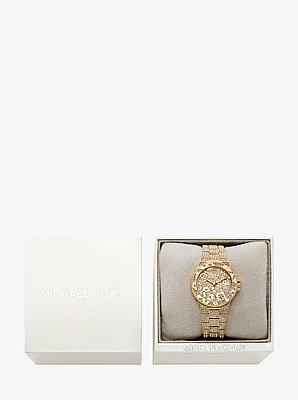 Limited-Edition Mini Lennox Pav&eacute; Gold-Tone Watch