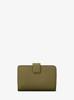 Cartera mediana de piel de grano cruzado