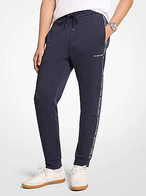 Pantalon de jogging en m&eacute;lange de coton &agrave; bande &agrave; logo
