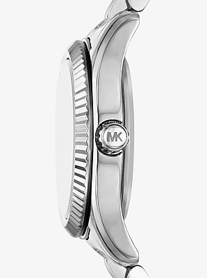 Mini Lexington Pav&eacute; Silver-Tone Watch