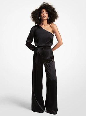 Satin Wide-Leg Pants
