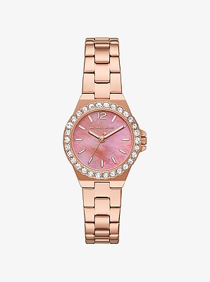 Mini Lennox Pav&eacute; Rose Gold-Tone Watch