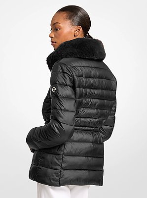 Veste matelass&eacute;e en fausse fourrure