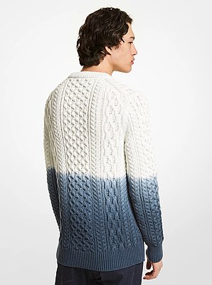 Ombr&eacute; Cable Cotton Blend Sweater
