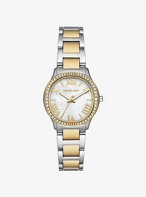 Mini Sage Pav&eacute; Two-Tone Watch