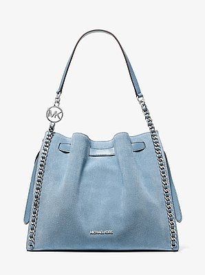 Bolso de hombro Mina grande de ante con cadena