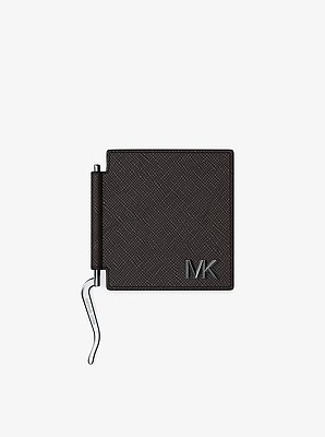 Edison Scratch-Resistant Leather Card Case with Money Clip