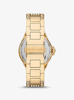 Oversized Camille Pav&eacute; Gold-Tone Watch