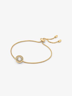 Pulsera con cierre deslizante y dije de halo con incrustaciones