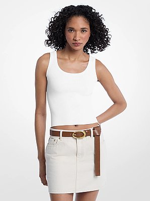 Kurzes Strick-Tanktop aus Viskosemischung