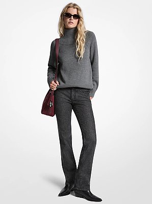 Rollkragenpullover aus Wolle