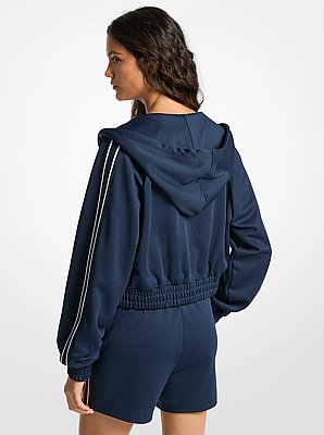 Trainingsjacke aus Piqu&eacute; mit kontrastierendem Rei&szlig;verschluss