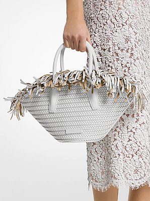 Sardinia Mini Hand-Woven Leather Basket Tote Bag