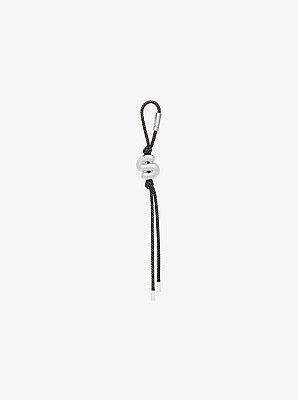 Initial Silver-Tone and Speckled Cord Bag Charm