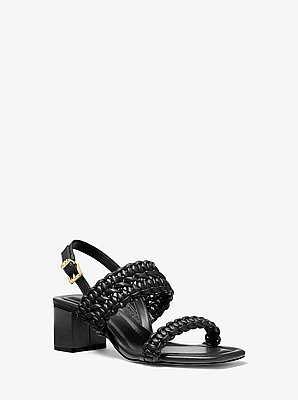 Audrina Woven Block Heel Sandal