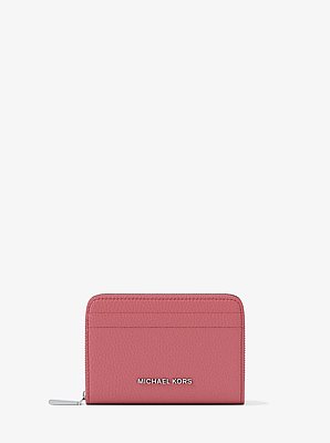 Jet Set Small Pebbled Leather Zip-Around Card Case