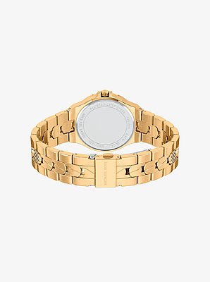 Lennox Pav&eacute; Gold-Tone Watch