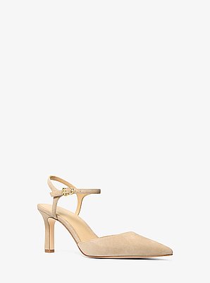 D&eacute;collet&eacute; Amara slingback in pelle scamosciata