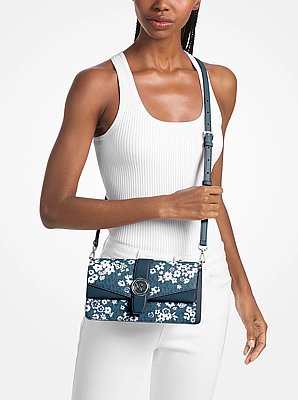 Bolso de hombro Greenwich mediano convertible con estampado y logotipo exclusivo