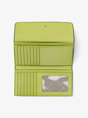 Billetera Jet Set grande de tres pliegues con logotipo exclusivo