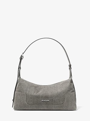 Bolso de hombro Teddi mediano de denim lavado