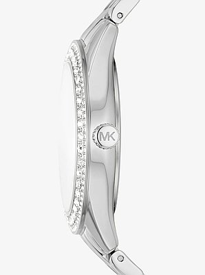 Harlowe Pav&eacute; Silver-Tone Watch