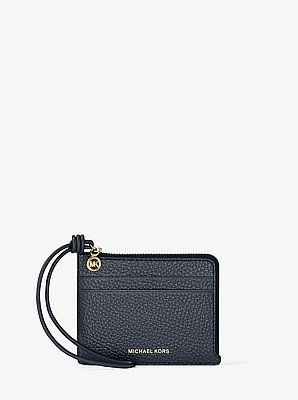 Jet Set Small Pebbled Leather Card Case Wristlet