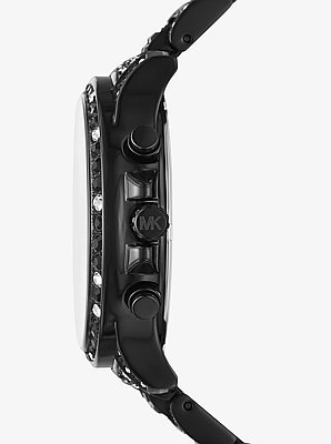 Montre Sage surdimensionn&eacute;e de ton noir &agrave; pav&eacute; en &eacute;dition limit&eacute;e