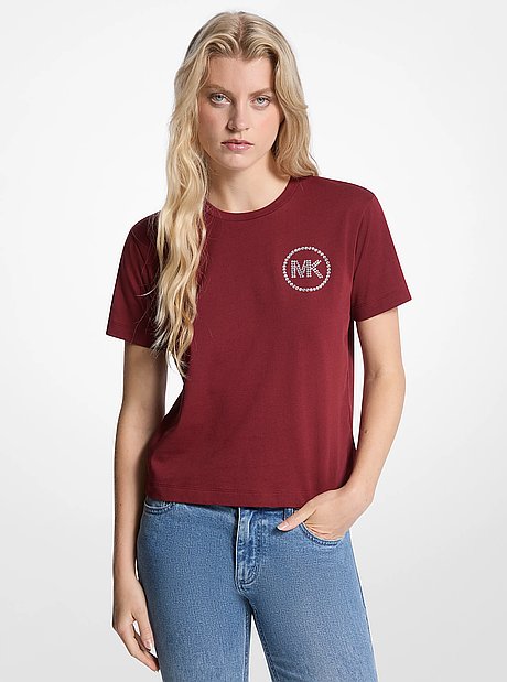 Camiseta de algod&oacute;n org&aacute;nico adornada con logotipo