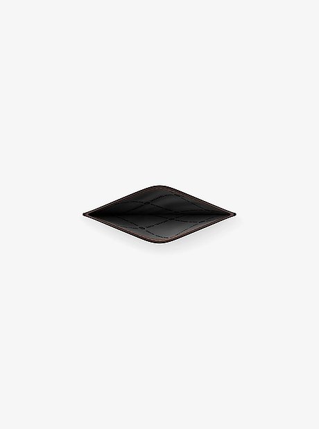 Hudson Pebbled Leather and Signature Logo Money Clip Card Case