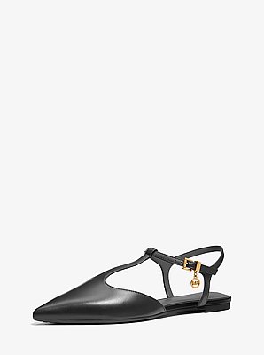 Cherie Leather T-Strap Flat