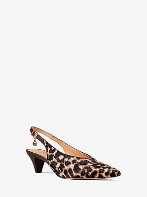 Tonya Leopard Print Calf Hair Slingback Pump