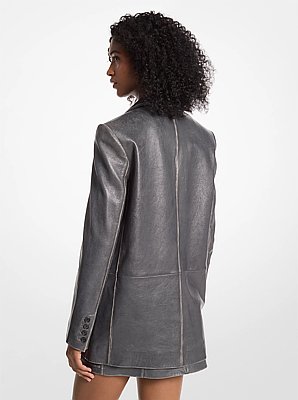 Burnished Leather Blazer