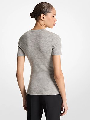 Cashmere Short-Sleeve Sweater