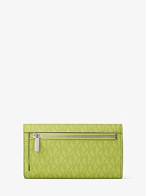 Billetera Jet Set grande de tres pliegues con logotipo exclusivo