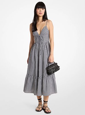 Gingham Cotton Midi Dress