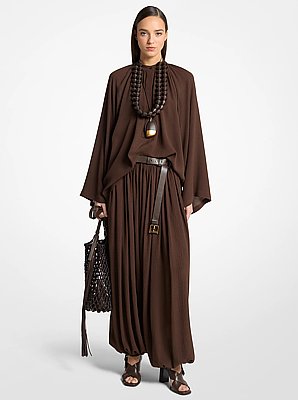 Silk Seersucker Sarouel Pants