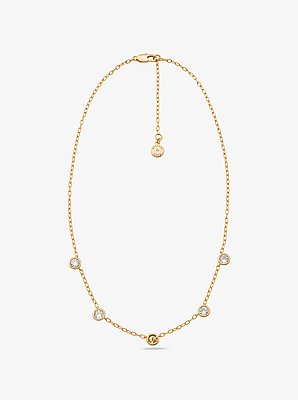 Collar de plata de ley chapado en metal con circonita c&uacute;bica