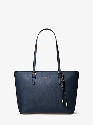 Jet Set Saffiano Leather Tote Bag With Bag Charm