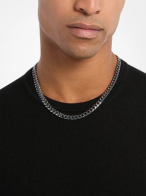 Precious Metal-Plated Brass Curb-Link Chain Necklace