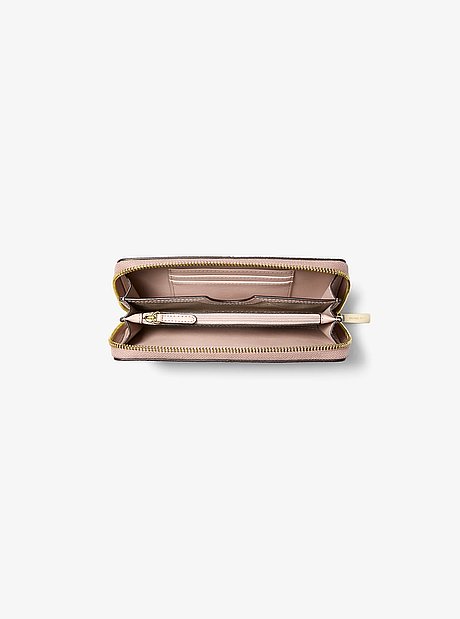 Zweifarbige Brieftasche Jet Set Medium mit Signature-Logomuster
