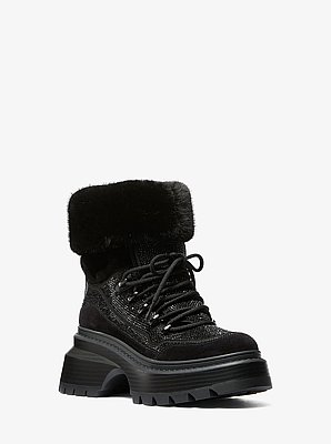 Bota Shiloh de varios materiales con adorno