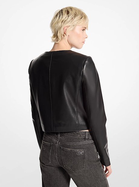 Leather Cropped Jacket